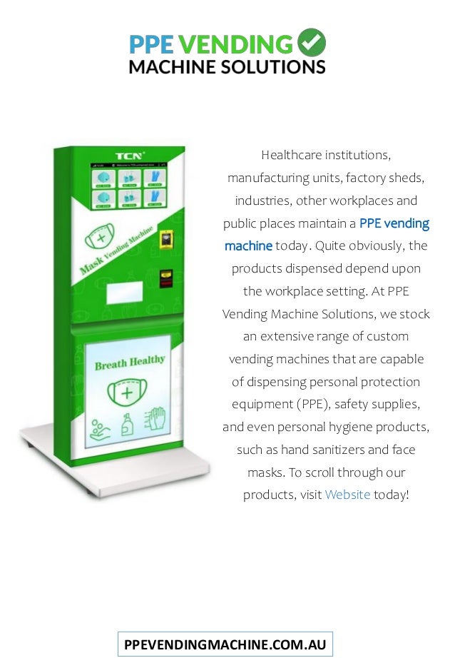 Install Personal Protective Equipment Vending Machines To Workplace