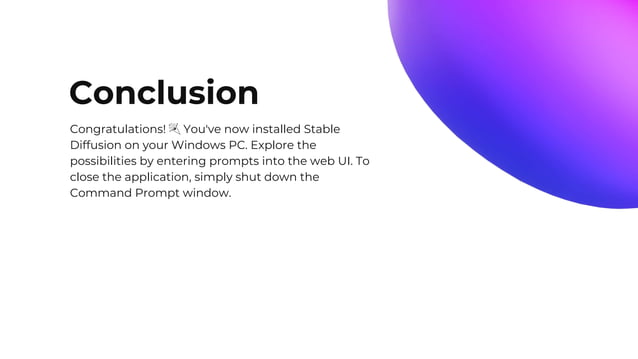 Install Stable Diffusion in windows machine | PPT