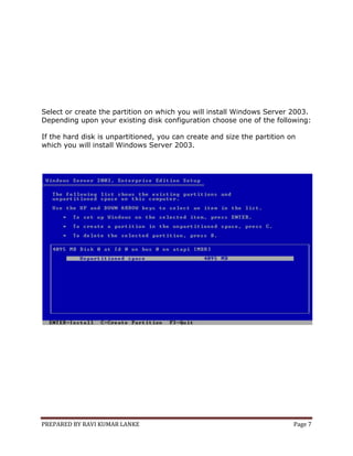 Install windows server 2003 | PDF