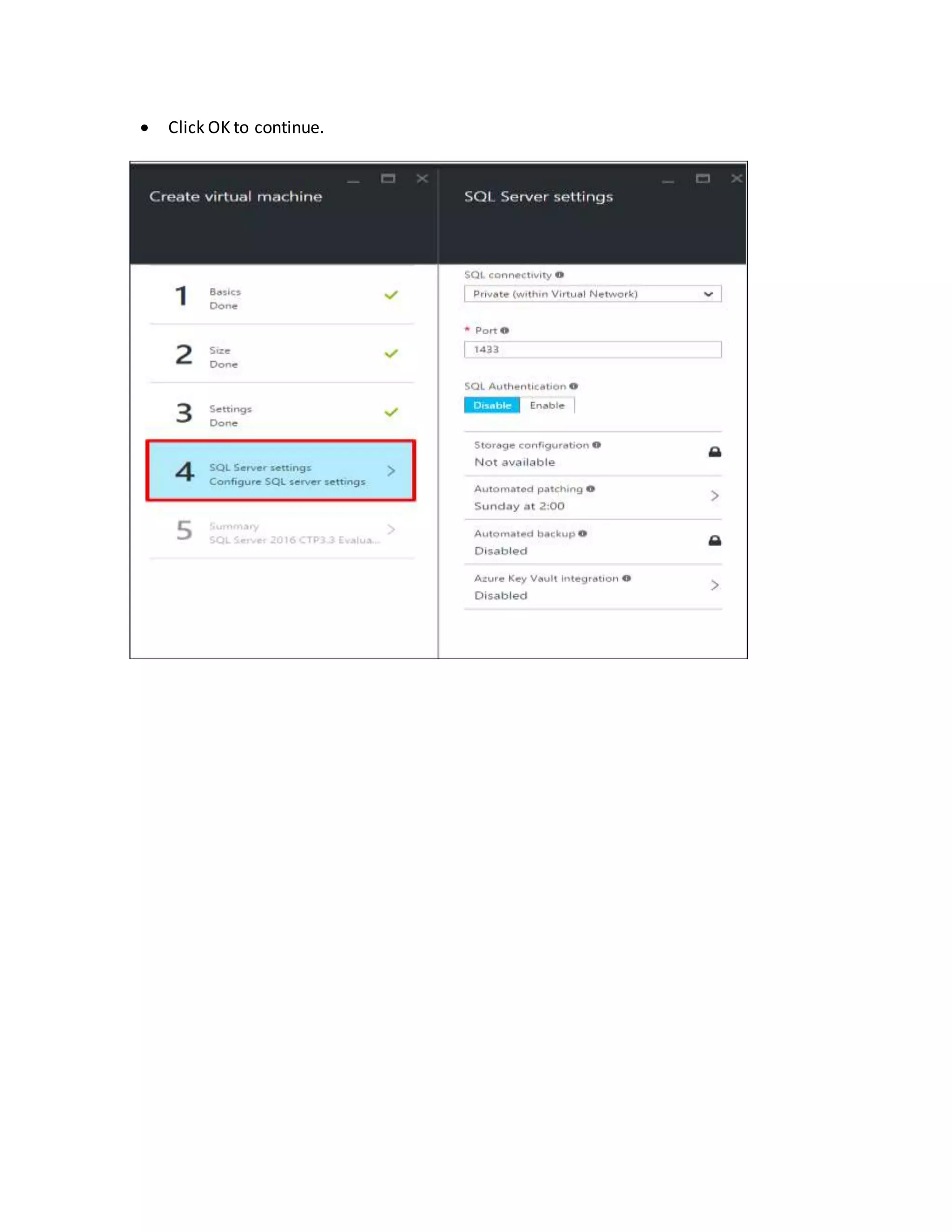  Click OK to continue.
 