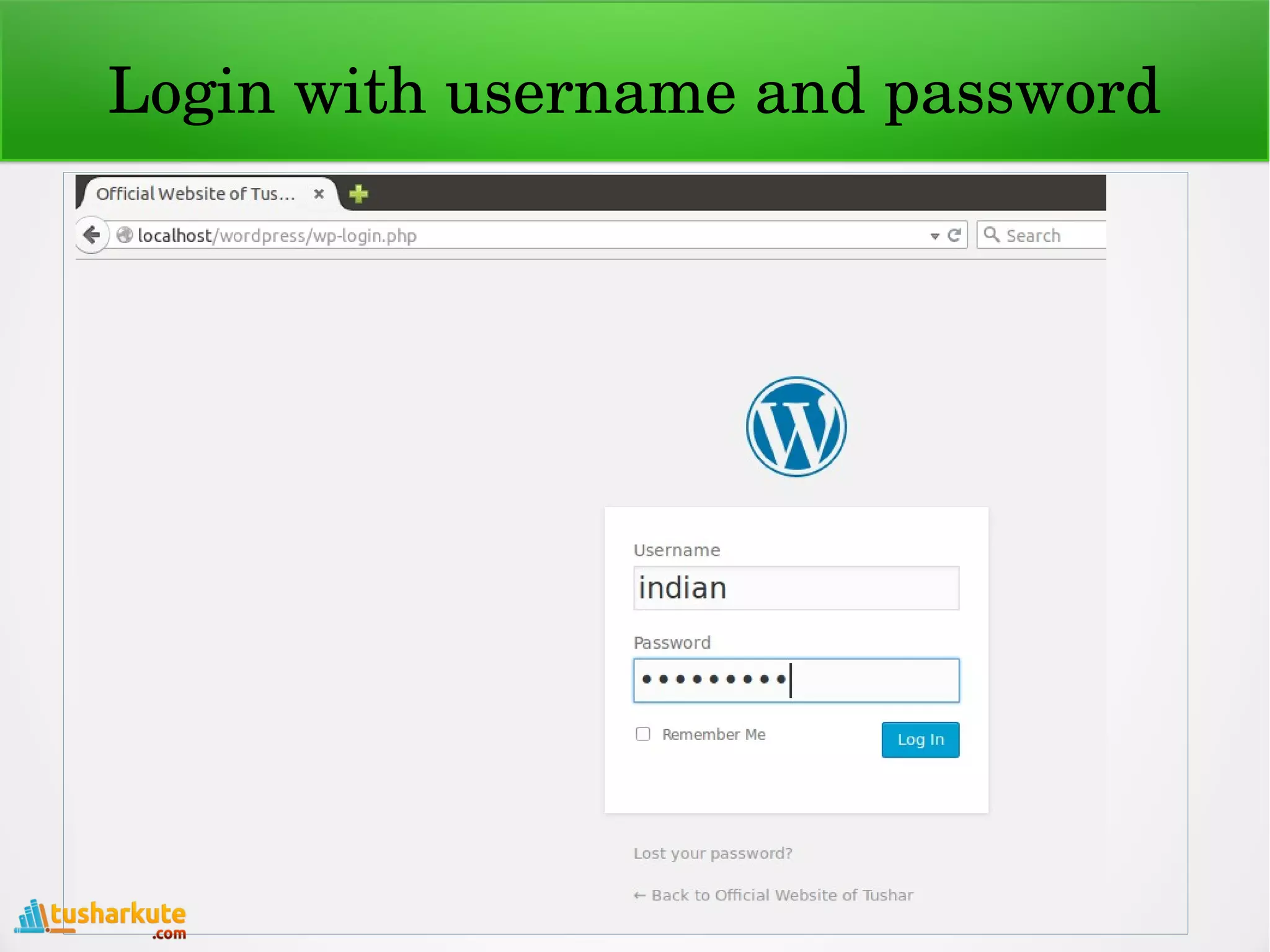 Login with username and password
 