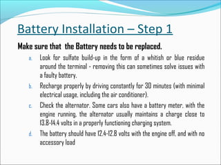 Install Your Car Battery in Five Easy Steps | PPT