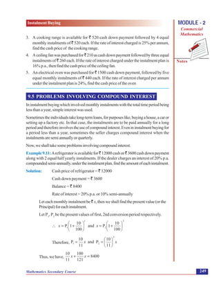 Instalment buying /COMMERCIAL MATHEMATICS | PDF