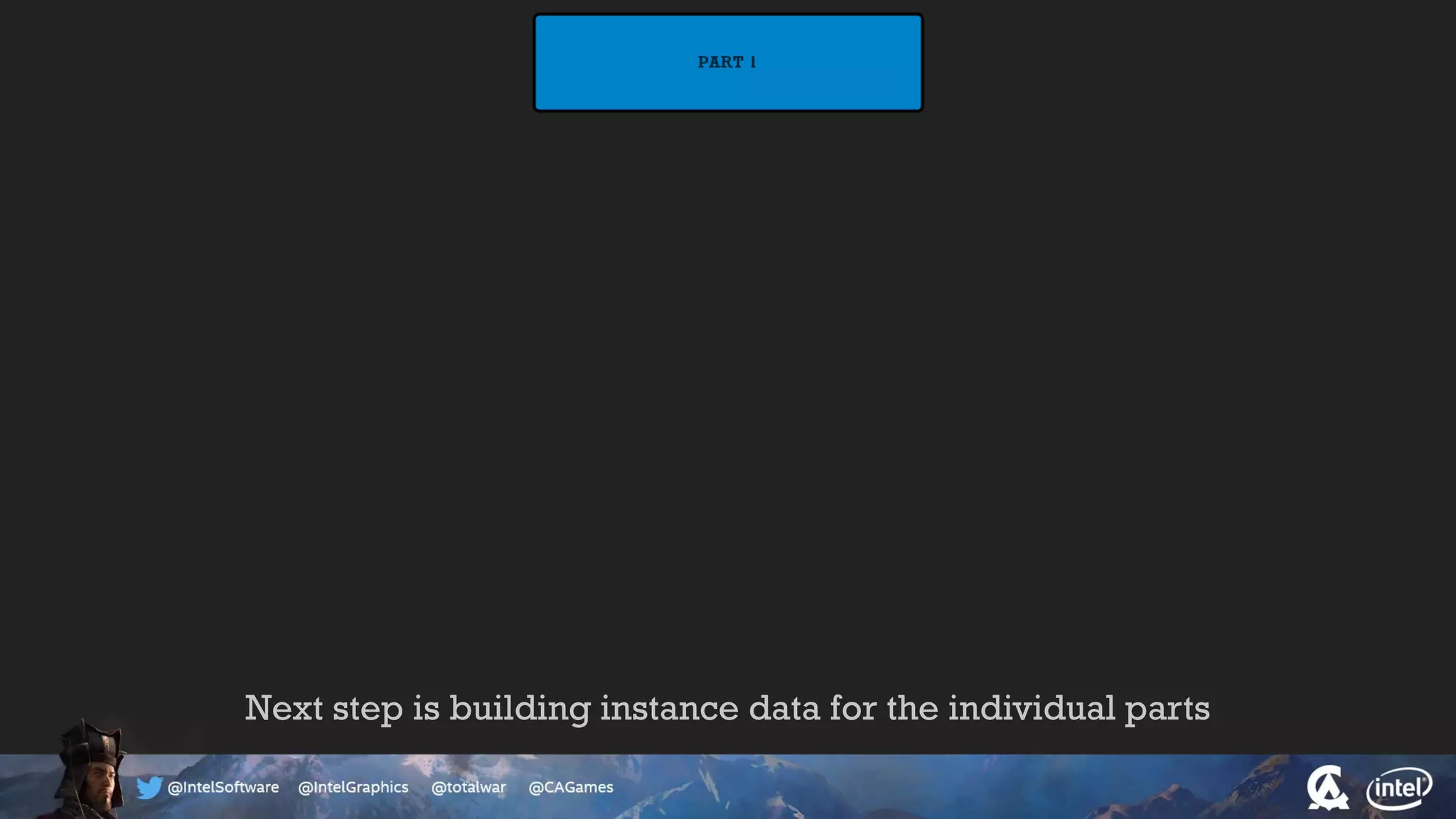 Next step is building instance data for the individual parts
 