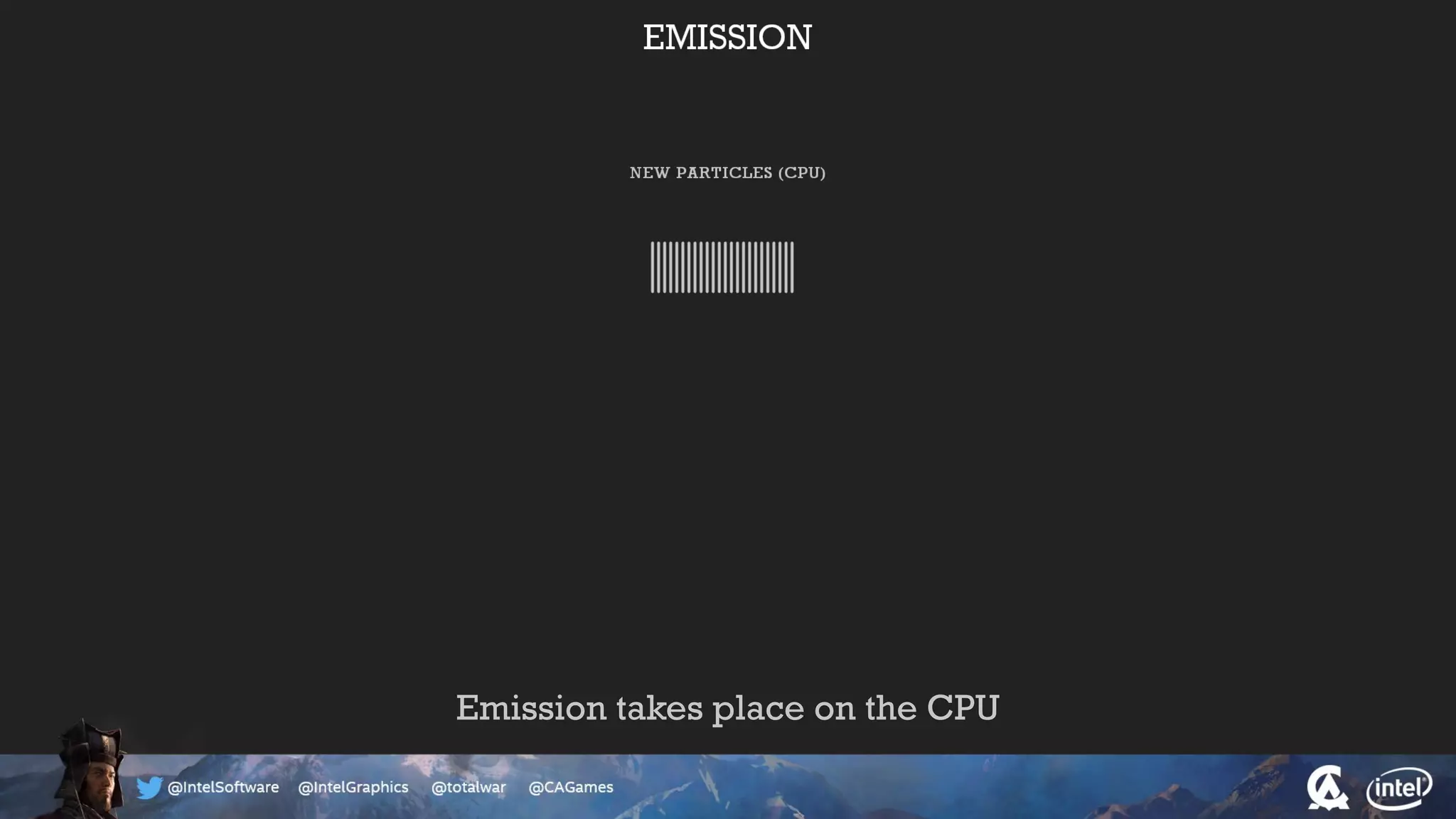 Emission takes place on the CPU
 