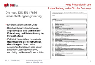 Keep Production in use
Instandhaltung in der Circular Economy
Prof. Dr. Lennart Brumby Instandhaltungstage 2022
Berlin, 06...