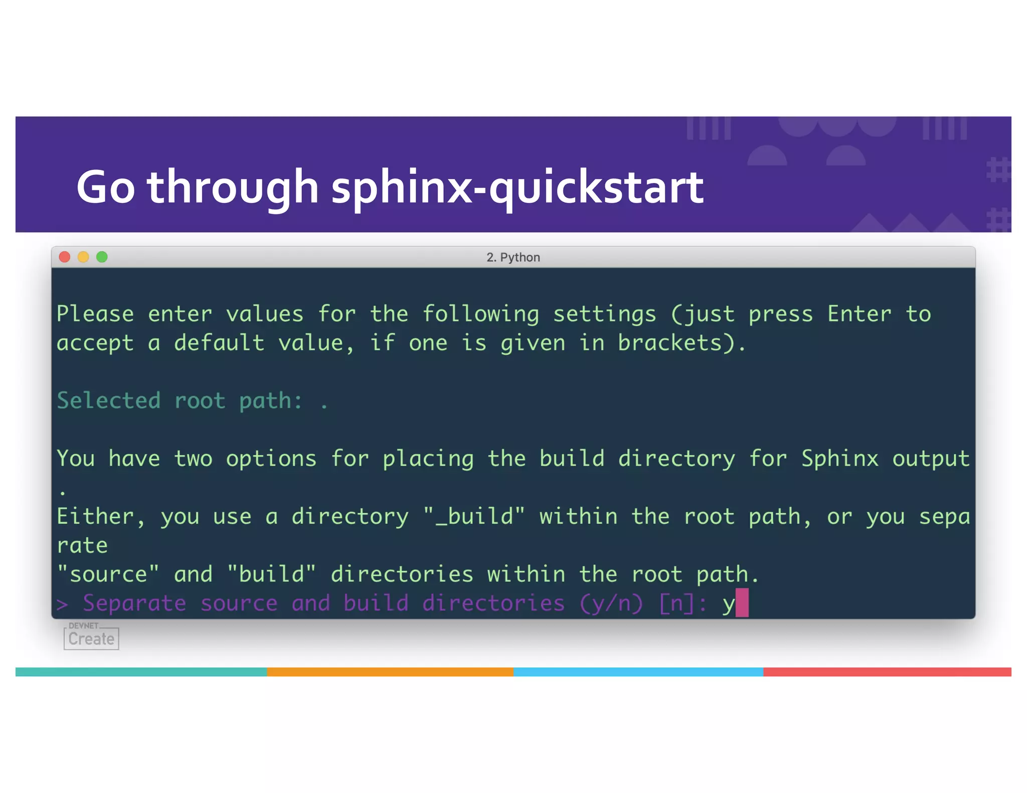 Go through sphinx-quickstart
 