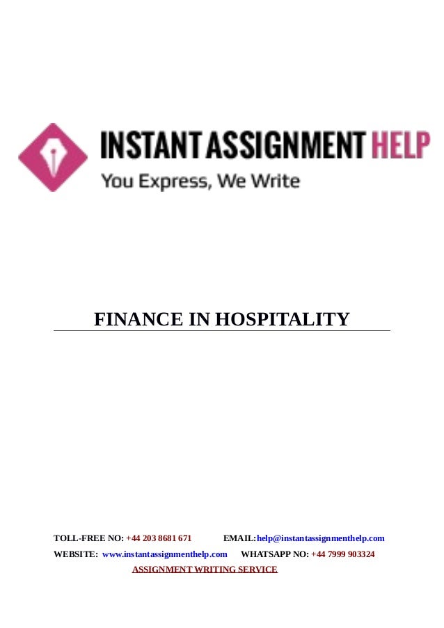 sample on finance in hospitality