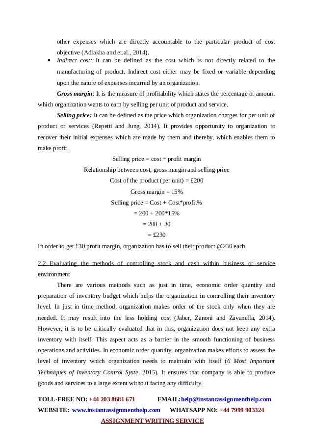 sample on finance in hospitality