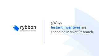 5 Ways
Instant Incentives are
changing Market Research.
 