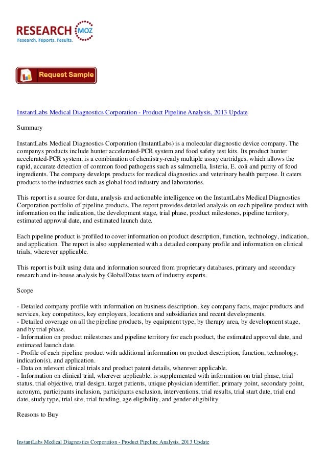 InstantLabs Medical Diagnostics Corporation 2013 UpdateIndustry Analysis Report