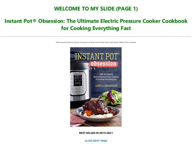 Instant Pot Obsession The Ultimate Electric Pressure Cooker Cookbook For Cooking Everything Fast Download Free Ebook