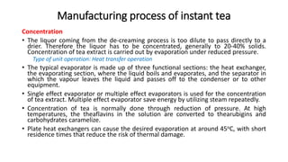Manufacturing of Instant Tea | PPTX