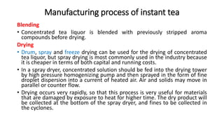 Manufacturing of Instant Tea | PPTX