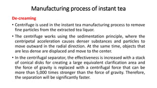Manufacturing of Instant Tea