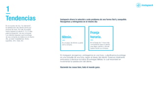 SMARTPAK
www.smartpak.es
03
iOS + Android + Web App
App operaciones
API	para	el	ecommerce	 y	conexión	
en	el		proceso	de	compra.
API Smartpak #01
#02
#03
Para	nuestros	clientes	
Para	nuestros	mensajeros	 y	
trabajadores	en	el	almacén.
“Entregas en franjas de 2 horas, 7 días
a la semana, hasta la medianoche”
# Solución
 