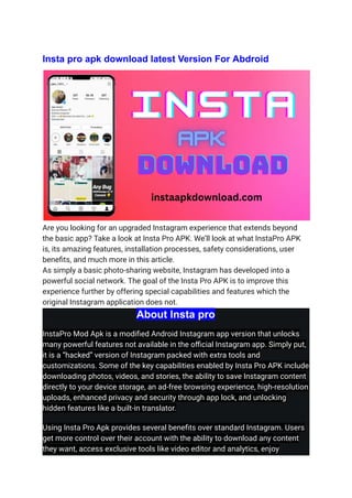 Instapro APK Download pdf Instapro APK Download pdf