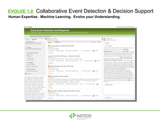 EVOLVE 1.0   Collaborative Event Detection & Decision Support  Human Expertise.  Machine Learning.  Evolve your Understanding. 
