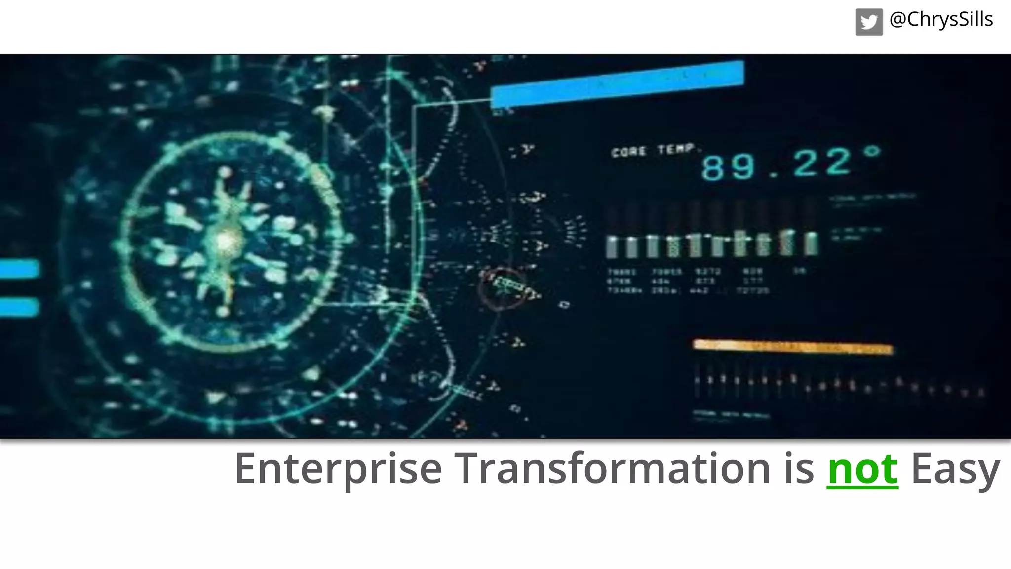 Enterprise Transformation is not Easy
@ChrysSills
 