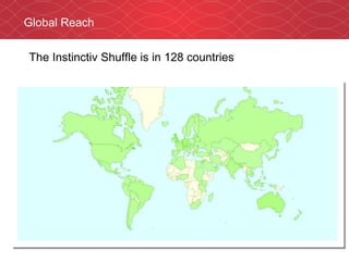Global Reach The Instinctiv Shuffle is in 128 countries 