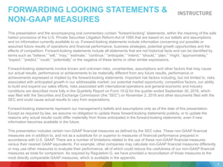 FORWARDING LOOKING STATEMENTS &
NON-GAAP MEASURES
This presentation and the accompanying oral commentary contain “forward-looking” statements, within the meaning of the safe
harbor provisions of the U.S. Private Securities Litigation Reform Act of 1995 that are based on our beliefs and assumptions
and on information currently available to us. Forward-looking statements include information concerning our possible or
assumed future results of operations and financial performance, business strategies, potential growth opportunities and the
effects of competition. Forward-looking statements include all statements that are not historical facts and can be identified by
terms such as “believe,” “will,” “may,” “estimate,” “continue,” “anticipate,” “intend,” “should,” “plan,” “might, ”approximately,”
“expect,” “predict,” “could,” “potentially” or the negative of these terms or other similar expressions.
Forward-looking statements involve known and unknown risks, uncertainties, assumptions and other factors that may cause
our actual results, performance or achievements to be materially different from any future results, performance or
achievements expressed or implied by the forward-looking statements. Important risk factors including, but not limited to, risks
associated with anticipated growth in our addressable market; our potential market opportunity; competitive factors, our ability
to build and expand our sales efforts, risks associated with international operations and general economic and industry
conditions are described more fully in the Quarterly Report on Form 10-Q for the quarter ended September 30, 2016, which
was filed with the Securities and Exchange Commission (the “SEC”) on November 2, 2016 and other documents filed with the
SEC and could cause actual results to vary from expectations.
Forward-looking statements represent our management’s beliefs and assumptions only as of the date of this presentation.
Except as required by law, we assume no obligation to update these forward-looking statements publicly, or to update the
reasons why actual results could differ materially from those anticipated in the forward-looking statements, even if new
information becomes available in the future.
This presentation includes certain non-GAAP financial measures as defined by the SEC rules. These non-GAAP financial
measures are in addition to, and not as a substitute for or superior to measures of financial performance prepared in
accordance with U.S. GAAP. There are a number of limitations related to the use of these non-GAAP financial measures
versus their nearest GAAP equivalents. For example, other companies may calculate non-GAAP financial measures differently
or may use other measures to evaluate their performance, all of which could reduce the usefulness of our non-GAAP financial
measures as tools for comparison. As required by Regulation G, we have provided a reconciliation of those measures to the
most directly comparable GAAP measures, which is available in the appendix.
2
 