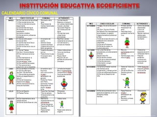 CALENDARIO CÍVICO COMUNAL
 