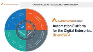PLATAFORMA DE AUTOMAÇÃO, MUITO MAIS QUE RPA.
 
