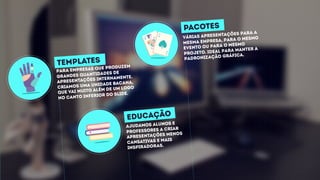 Para empresas que produzem
grandes quantidades de
apresentações internamente.
Criamos uma unidade bacana,
que vai muito além de um logo
no canto inferior do slide.
TEMPLATES
Ajudamos alunos e
professores a criar
apresentações menos
cansativas e mais
Inspiradoras.
educação
Várias apresentações para a
mesma empresa, para o mesmo
evento ou para o mesmo
projeto. Ideal para manter a
padronização gráfica.
PACOTES
 