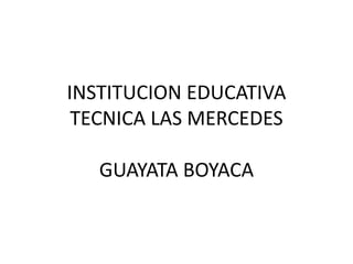 INSTITUCION EDUCATIVA TECNICA LAS MERCEDESGUAYATA BOYACA 