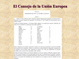 El Consejo de la Unión Europea
 
