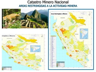 Catastro Minero Nacional
AREAS RESTRINGIDAS A LA ACTIVIDAD MINERA
 