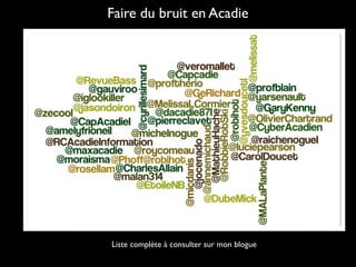 Faire du bruit en Acadie




Liste complète à consulter sur mon blogue
 