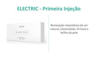 ELECTRIC - Primeira Injeção
Renovação instantânea da cor
natural, elasticidade, firmeza e
brilho da pele
 