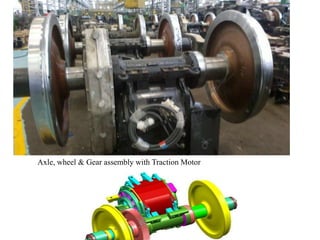 Axle, wheel & Gear assembly with Traction Motor
 