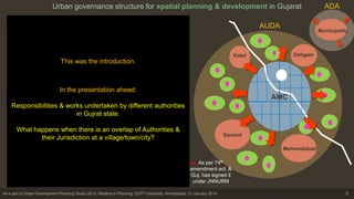 Institutional framework for Spatial Planning and Development in Gujarat ...