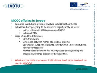 Institutional Mooc Strategies Compared