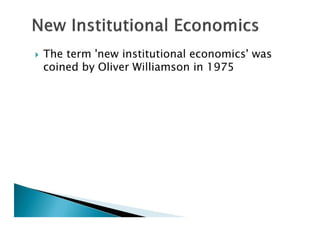 Institutional Economics