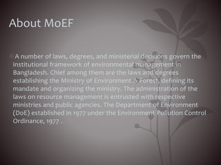Institutional framework of environmental management in bangladesh | PPTX