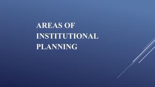AREAS OF
INSTITUTIONAL
PLANNING
 