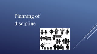 Planning of
discipline
 