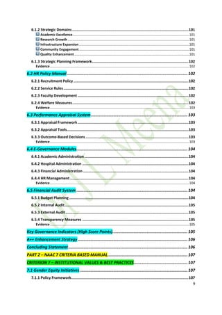 Institutional Quality & Accreditation Master Framework to achieve ...