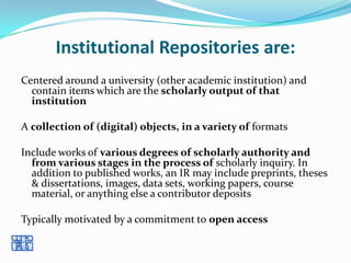 Institutional repositories | PPTX