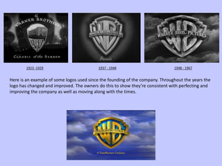 1923 -1929 1937 - 1948
Here is an example of some logos used since the founding of the company. Throughout the years the
logo has changed and improved. The owners do this to show they’re consistent with perfecting and
improving the company as well as moving along with the times.
1948 - 1967
 