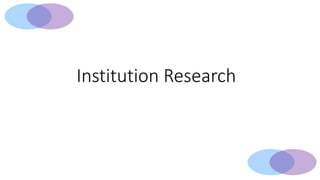 Institution Research
 