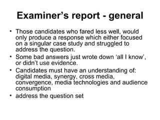 Examiner’s report - general ,[object Object],[object Object],[object Object],[object Object]