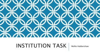 INSTITUTION TASK Mollie Habbershaw 
 