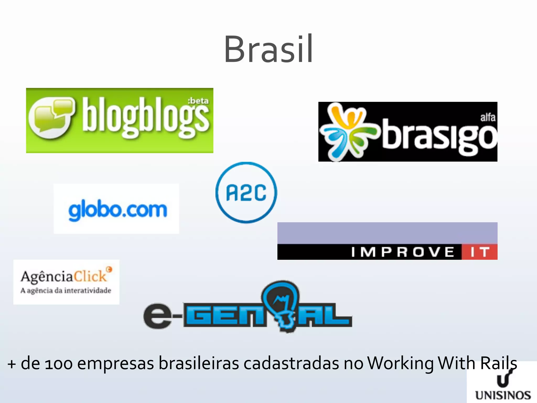 Brasil




+ de 100 empresas brasileiras cadastradas no Working With Rails
 