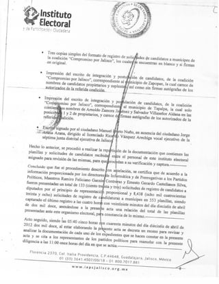 IEPC. Acta Circunstanciada Registro de Candidatos 15/abril/2012