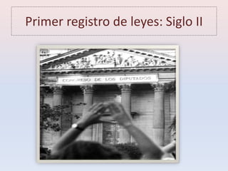 Primer registro de leyes: Siglo II
 