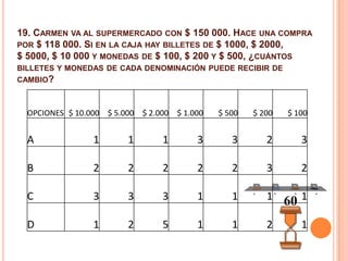18.Un ebanista quiere cortar una plancha de madera de 256 cm de largo y 96 cm deancho, en cuadrados lo más grandes posible. ¿Cuál debe ser la longitud del lado de cada cuadrado?A. 96 cmB. 56 cmC. 25 cmD. 32 cm90